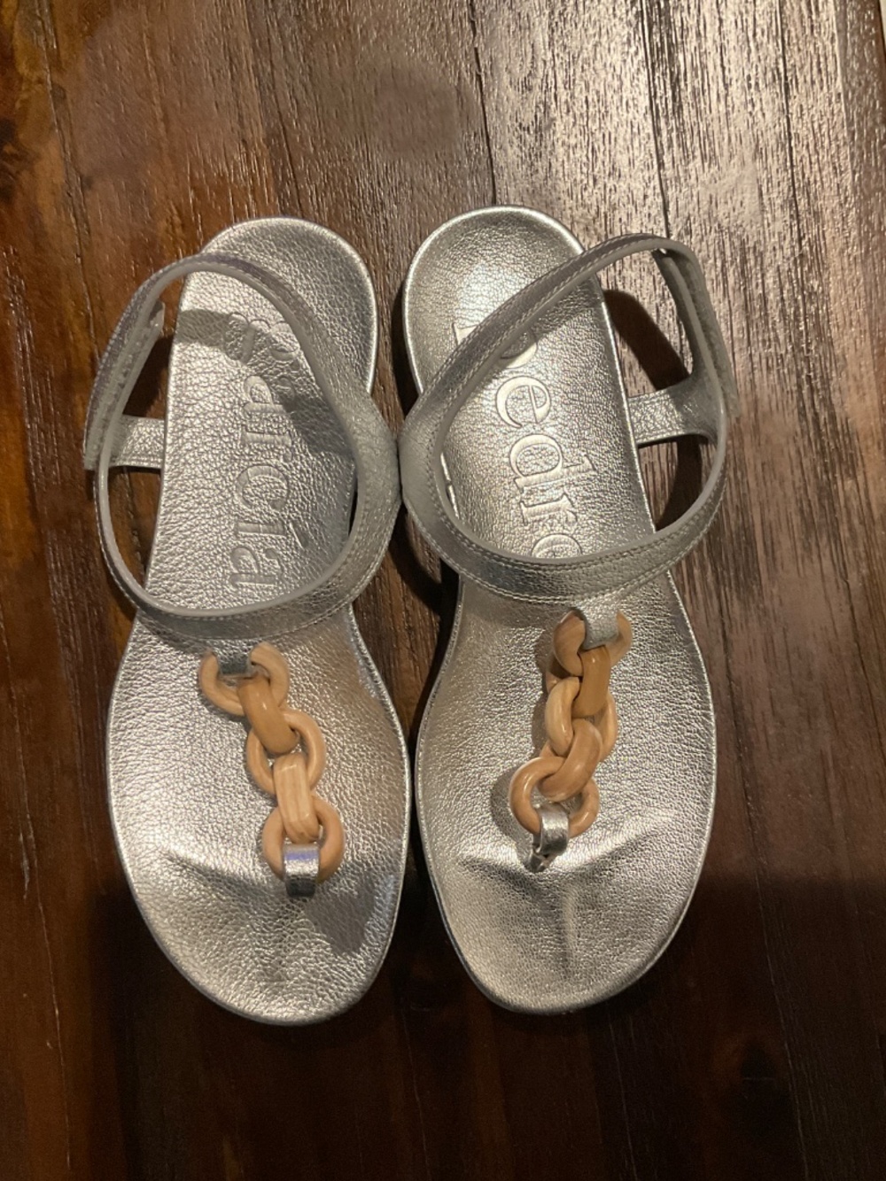 NWOT Pedro Garcia Janira Ankle Strap Silver Leather Sandal Size EU 37/ US 6.5-7 - Picture 4 of 9